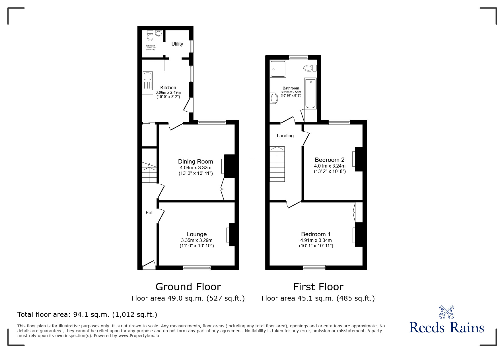 Floorplan of 2 bedroom Mid Terrace House for sale, Appleton Street, Northwich, Cheshire, CW8