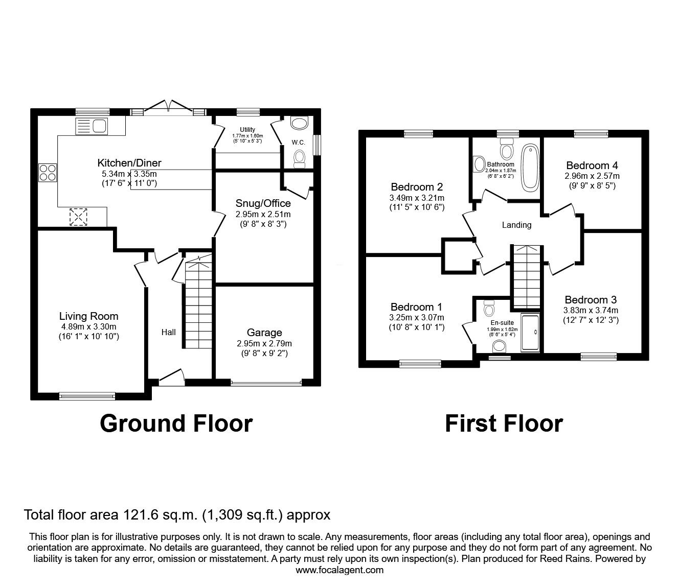 Floorplan of 4 bedroom Detached House for sale, Medlock Street, Northwich, Cheshire, CW9