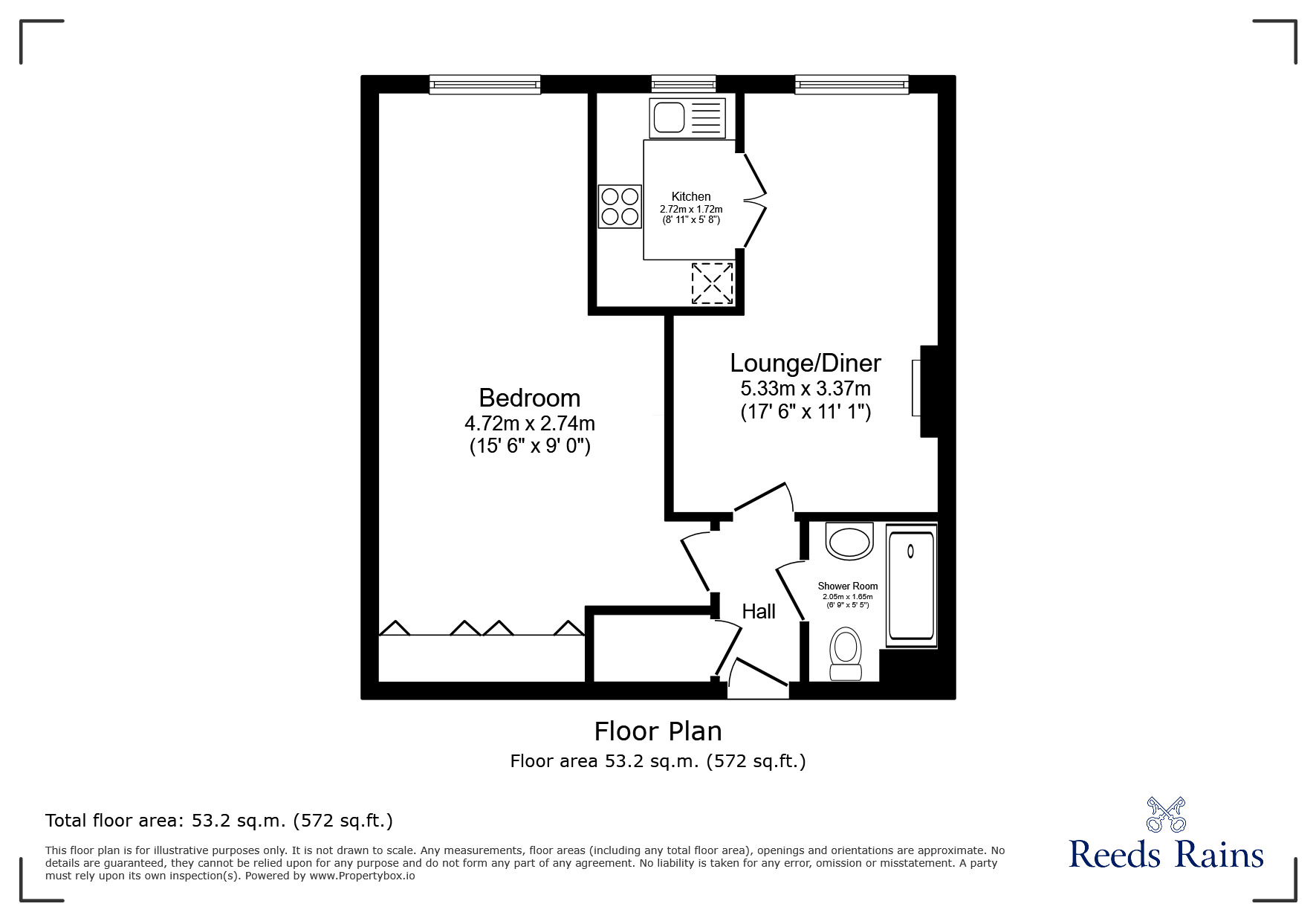 Floorplan of 1 bedroom  Flat for sale, London Road, Northwich, Cheshire, CW9