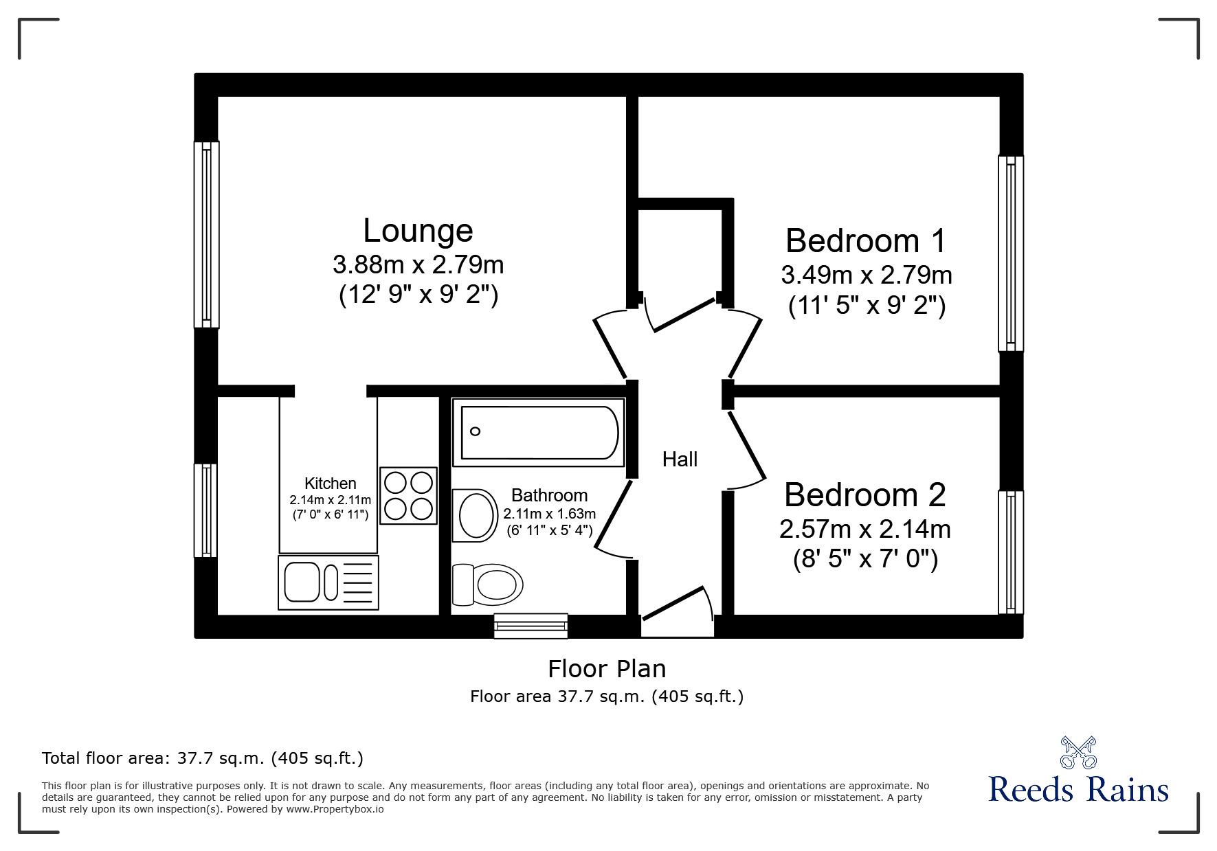 Floorplan of 2 bedroom Flat to rent, Firdale Road, Northwich, Cheshire, CW8