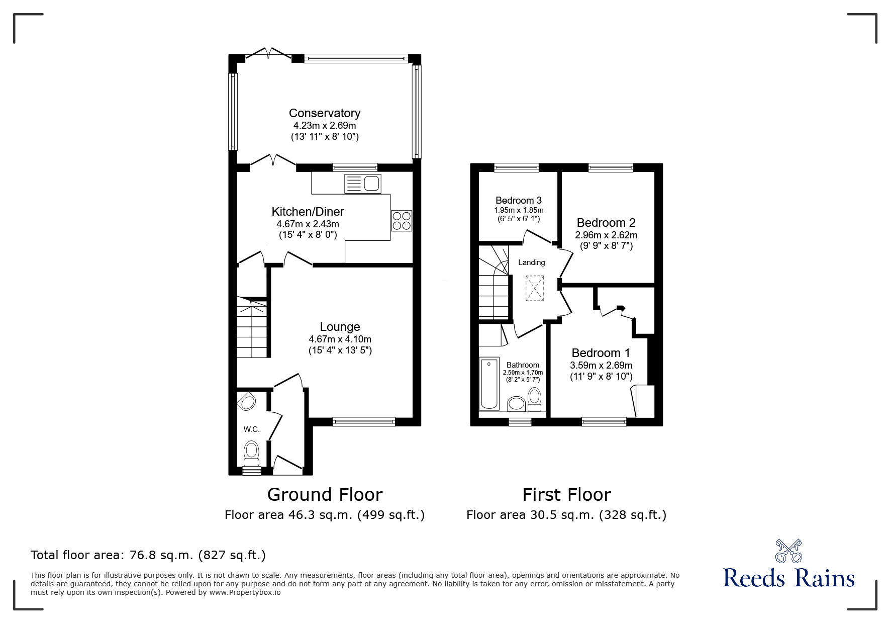 Floorplan of 3 bedroom Semi Detached House to rent, Cottage Close, Rudheath, Cheshire, CW9