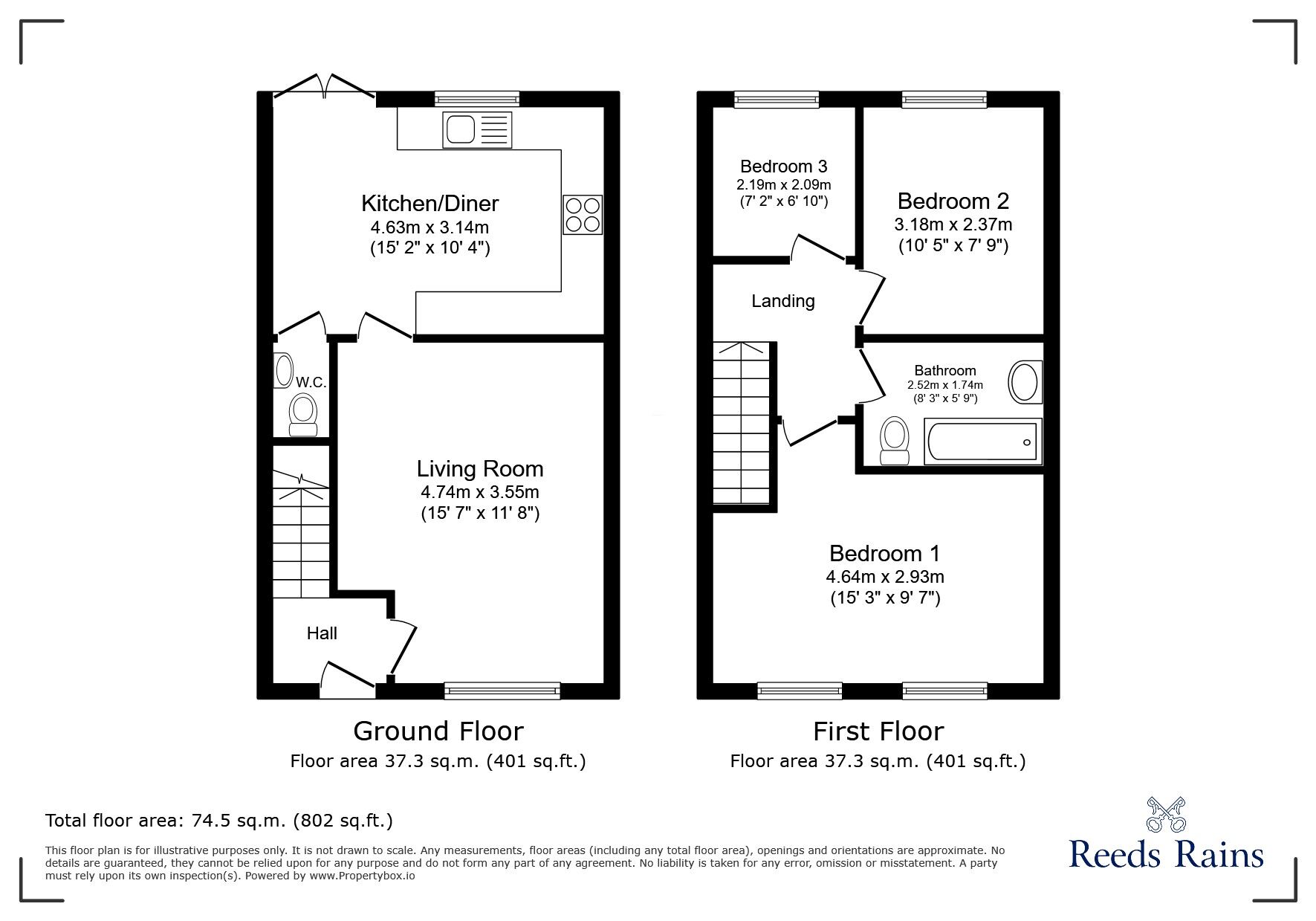 Floorplan of 3 bedroom End Terrace House to rent, Plumbs Fold, Barnton, Cheshire, CW8