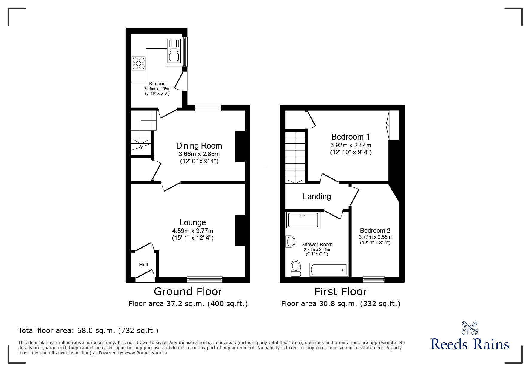 Floorplan of 2 bedroom Mid Terrace House to rent, Emmett Street, Barnton, Cheshire, CW8
