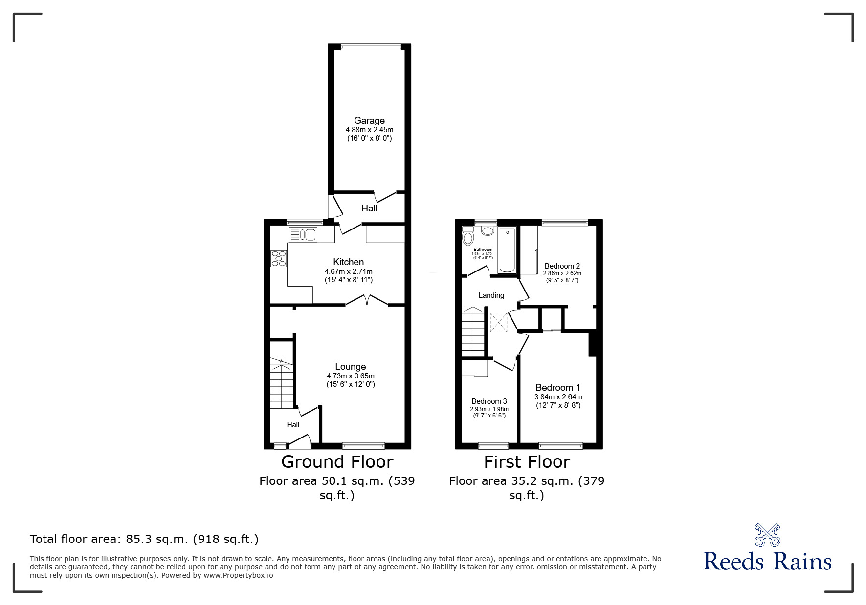 Floorplan of 3 bedroom Mid Terrace House to rent, Dane Place, Winsford, Cheshire, CW7