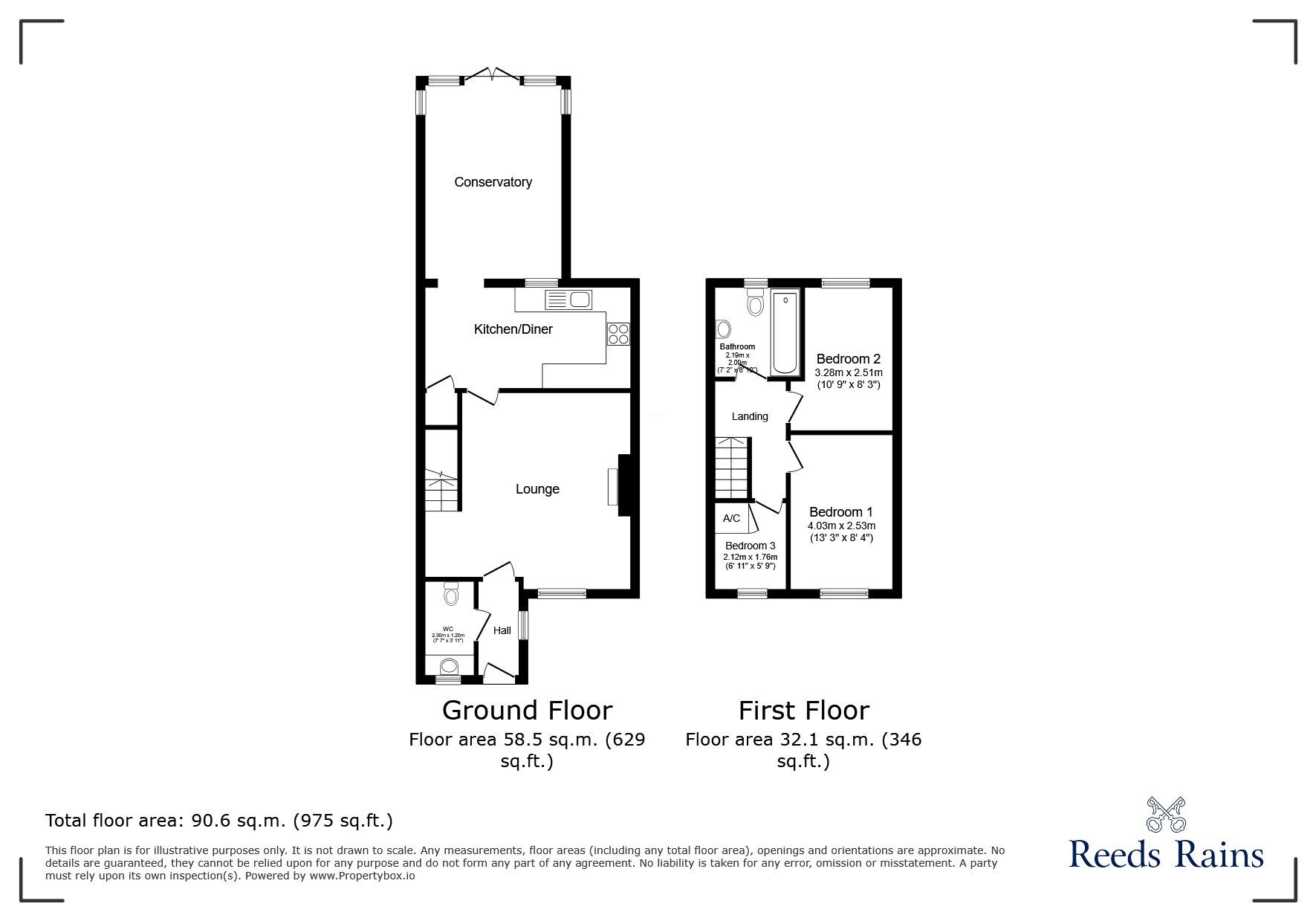 Floorplan of 3 bedroom Mid Terrace House for sale, Gordale Close, Winnington, Cheshire, CW8