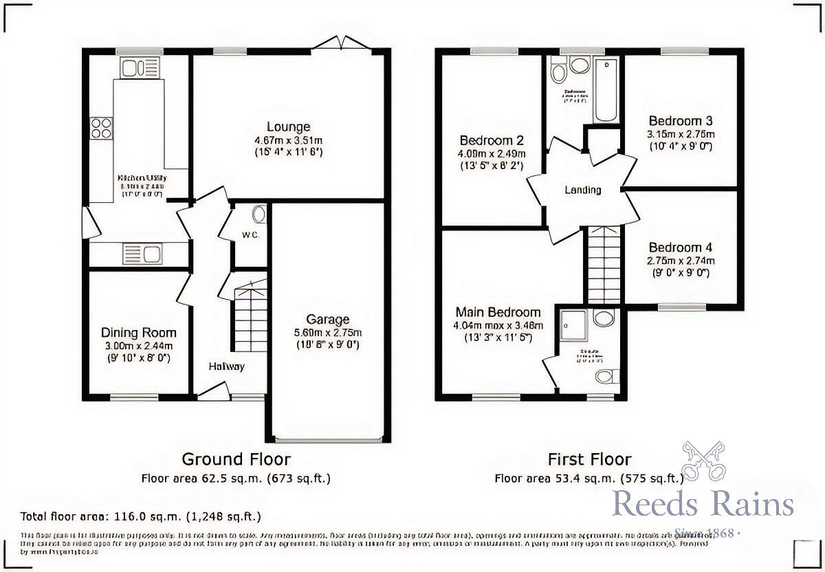Floorplan of 4 bedroom Detached House for sale, Marlowe Road, Northwich, Cheshire, CW9