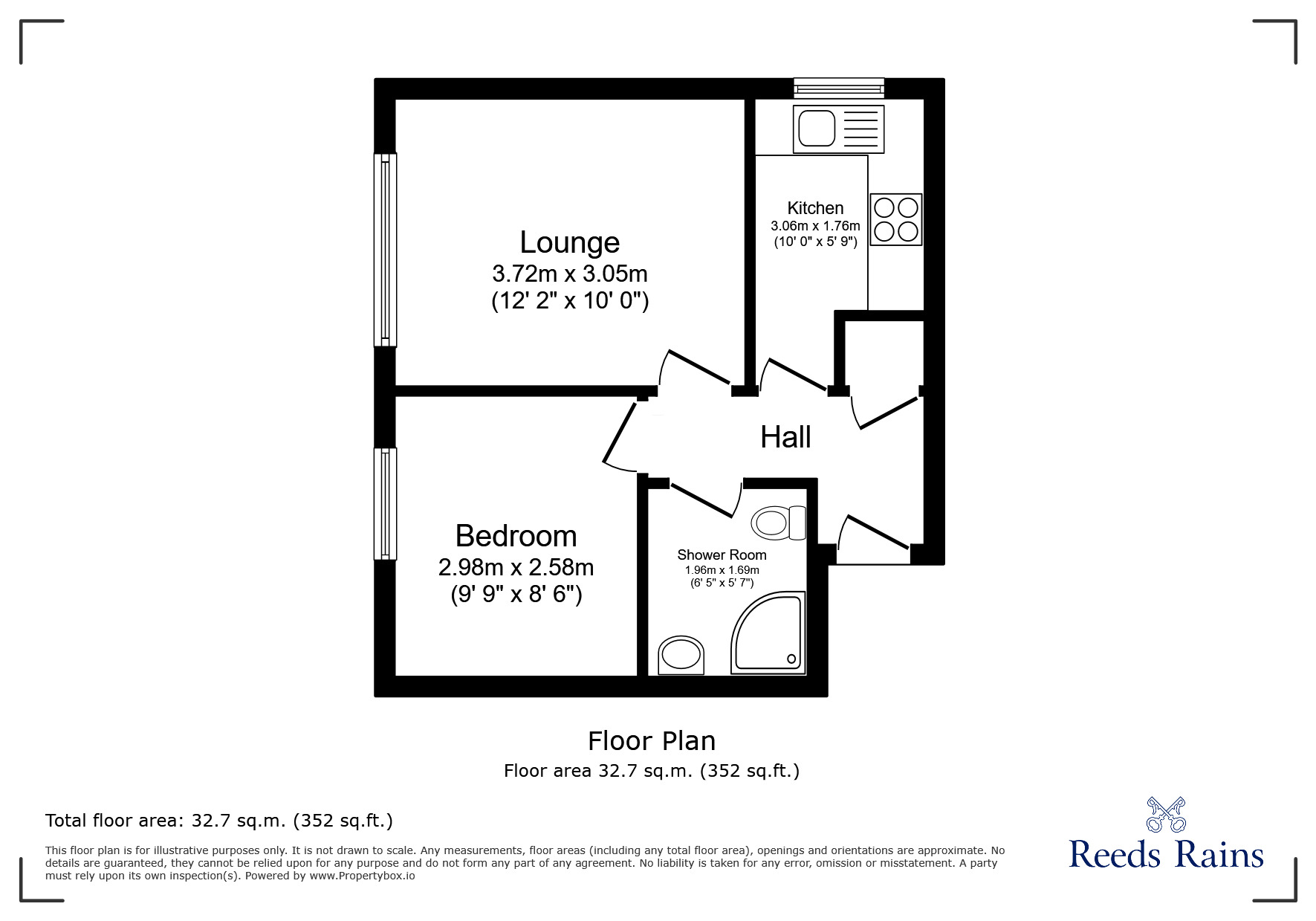 Floorplan of 1 bedroom  Flat for sale, Weaver View Flats, Spencer Street, Cheshire, CW8