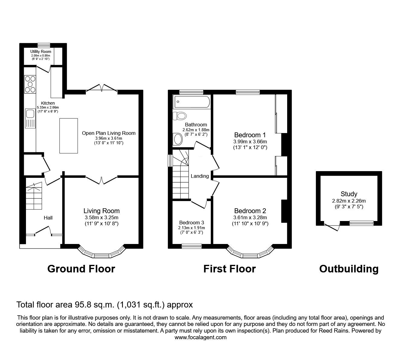 Floorplan of 3 bedroom Semi Detached House for sale, Middlewich Road, Rudheath, Cheshire, CW9