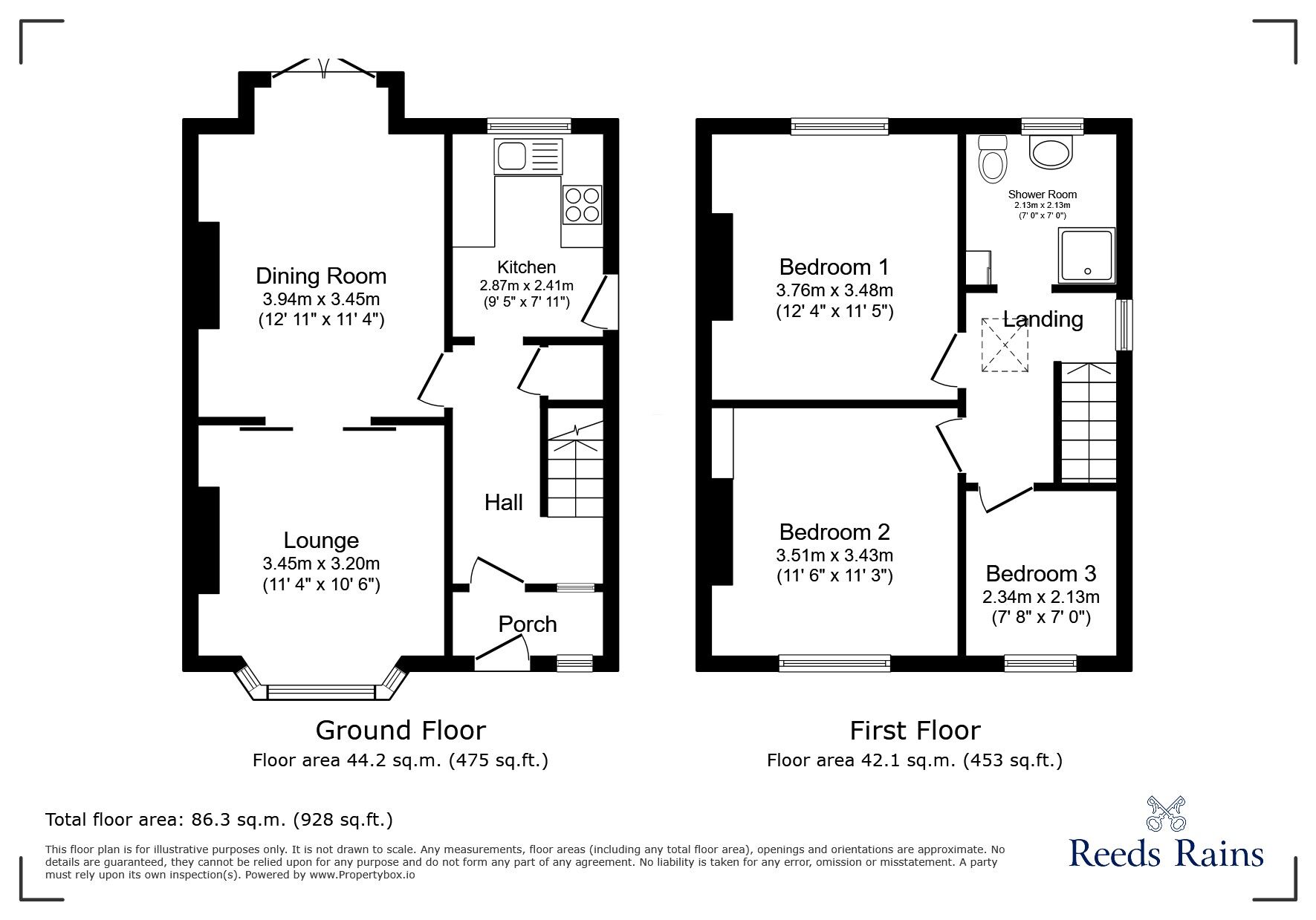 Floorplan of 3 bedroom Semi Detached House for sale, Warrington Road, Cuddington, Cheshire, CW8