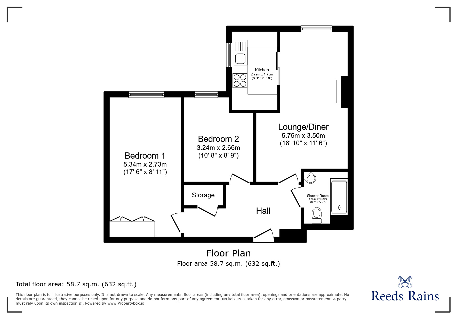 Floorplan of 2 bedroom  Flat for sale, London Road, Northwich, Cheshire, CW9