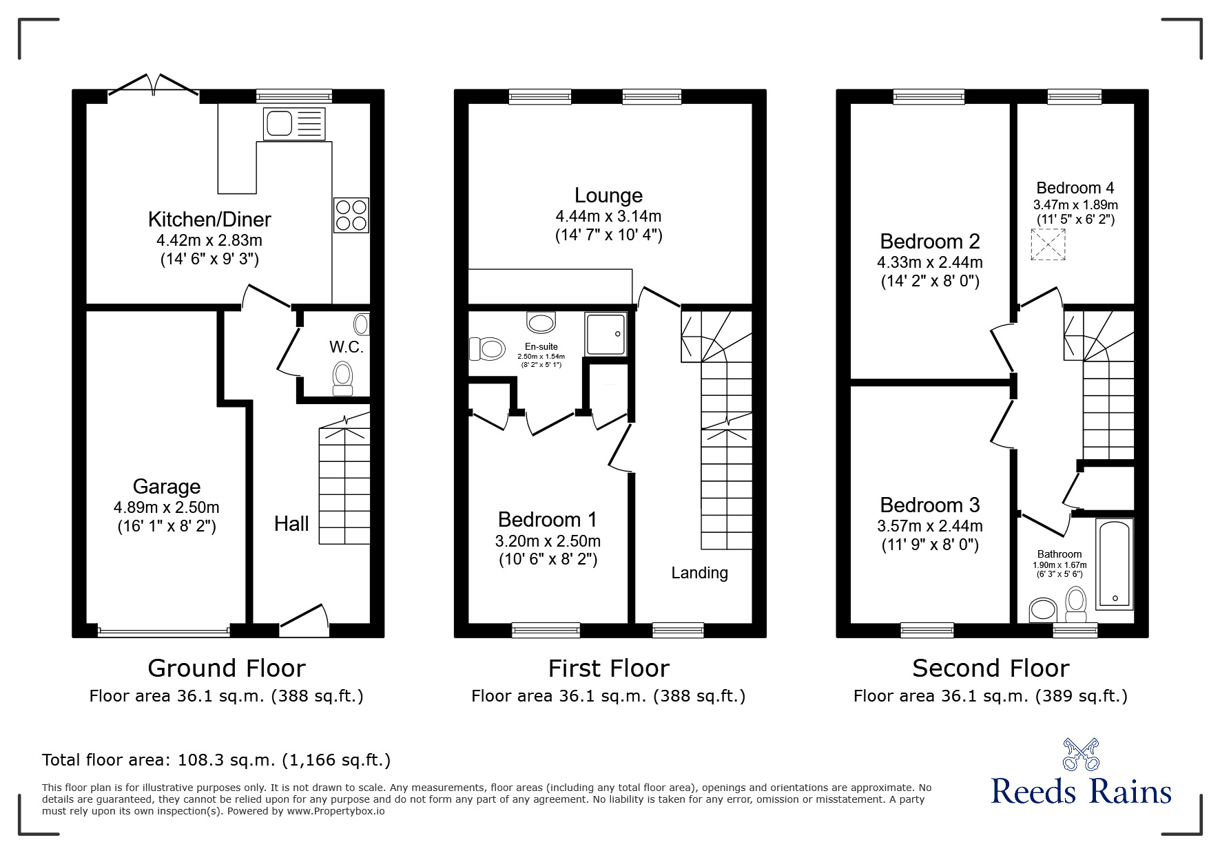 Floorplan of 4 bedroom Mid Terrace House for sale, Stonecroft, Northwich, Cheshire, CW9