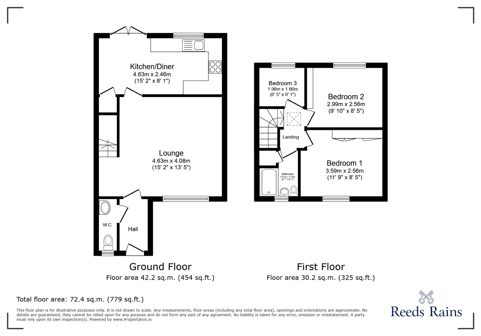 Floorplan of 3 bedroom Semi Detached House to rent, Hollybank Close, Winnington, Cheshire, CW8