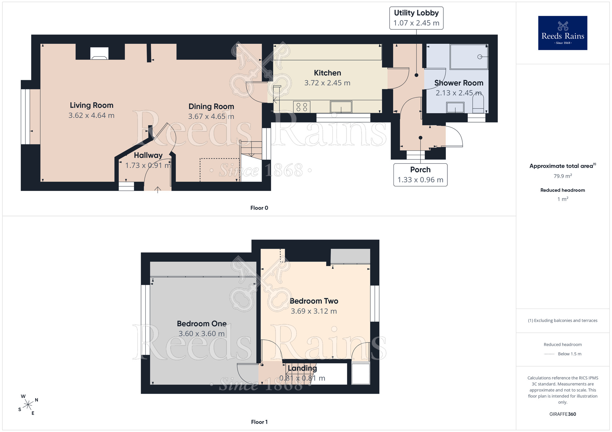 Floorplan of 2 bedroom Semi Detached House for sale, Hartford Road, Davenham, Cheshire, CW9