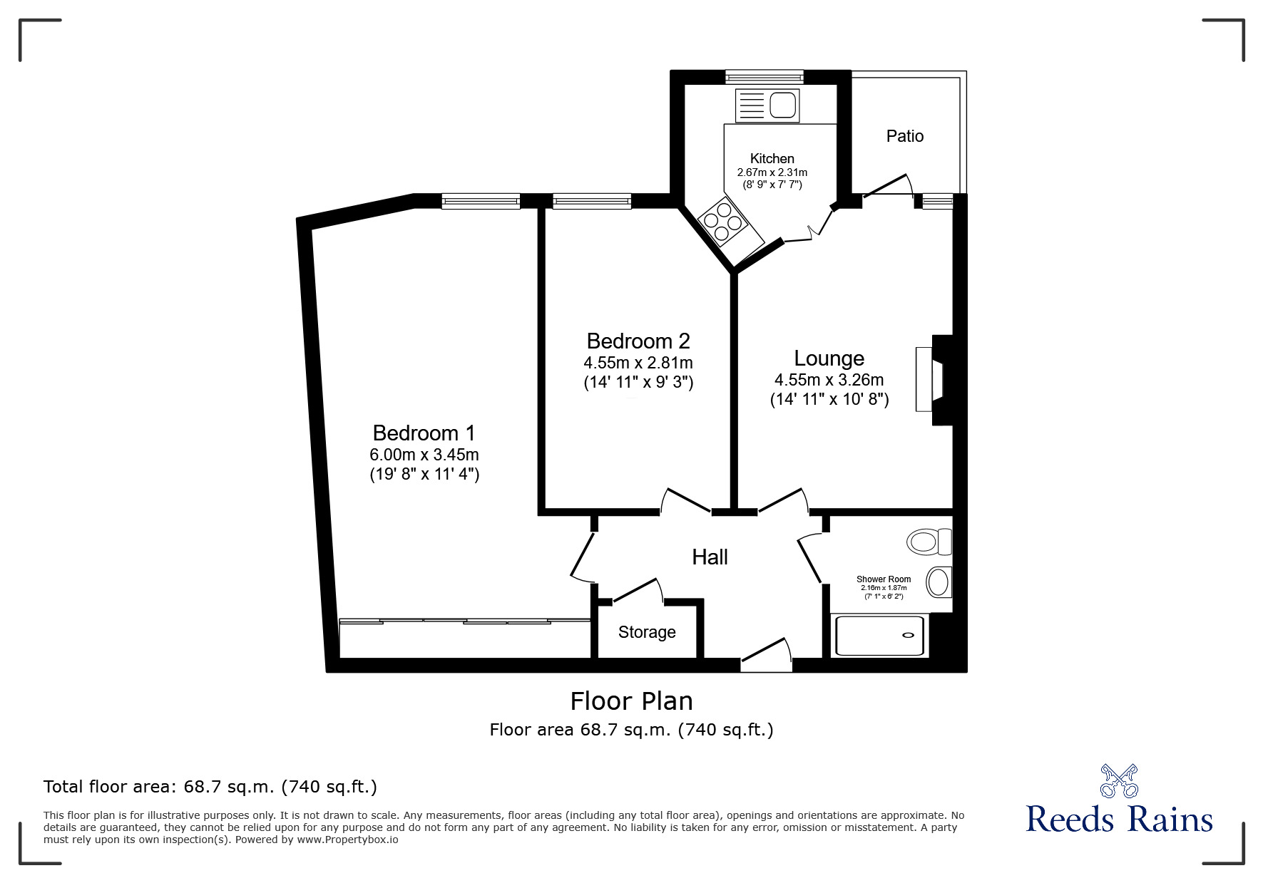Floorplan of 2 bedroom Flat for sale, London Road, Northwich, Cheshire, CW9