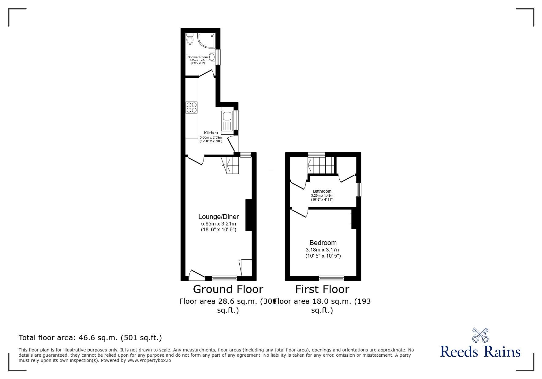 Floorplan of 1 bedroom End Terrace Property for sale, Church Road, Barnton, Cheshire, CW8