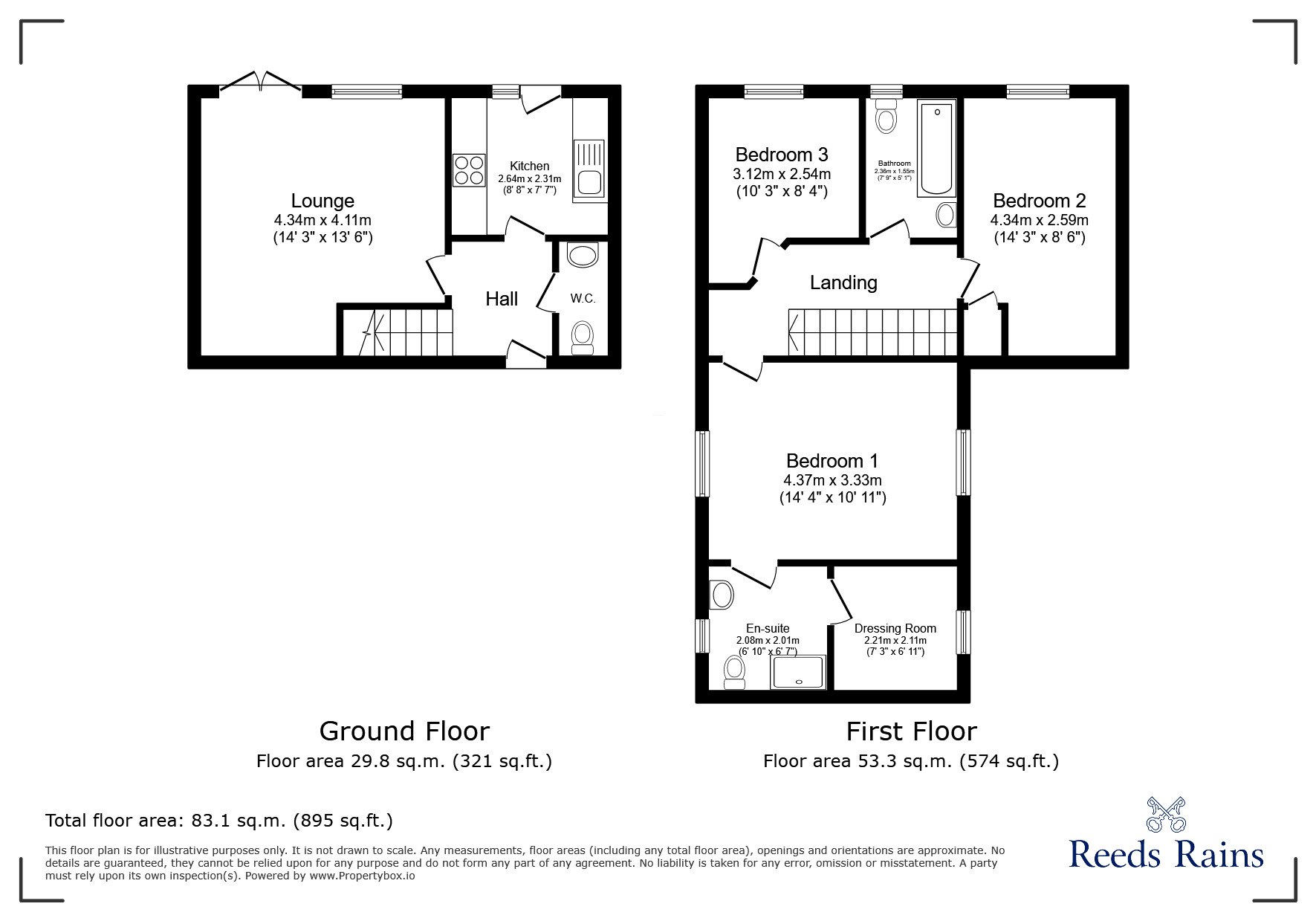 Floorplan of 3 bedroom Semi Detached House for sale, Western Way, Northwich, Cheshire, CW8