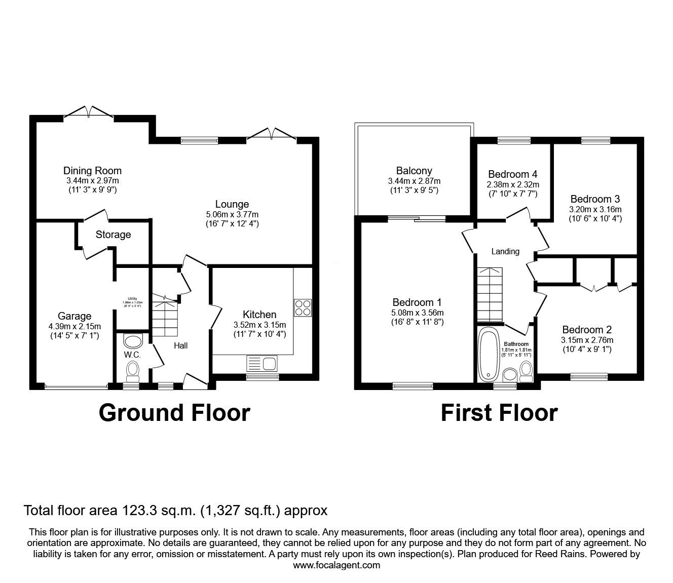 Floorplan of 4 bedroom Link Detached House for sale, The Cobbles, Cuddington, Cheshire, CW8