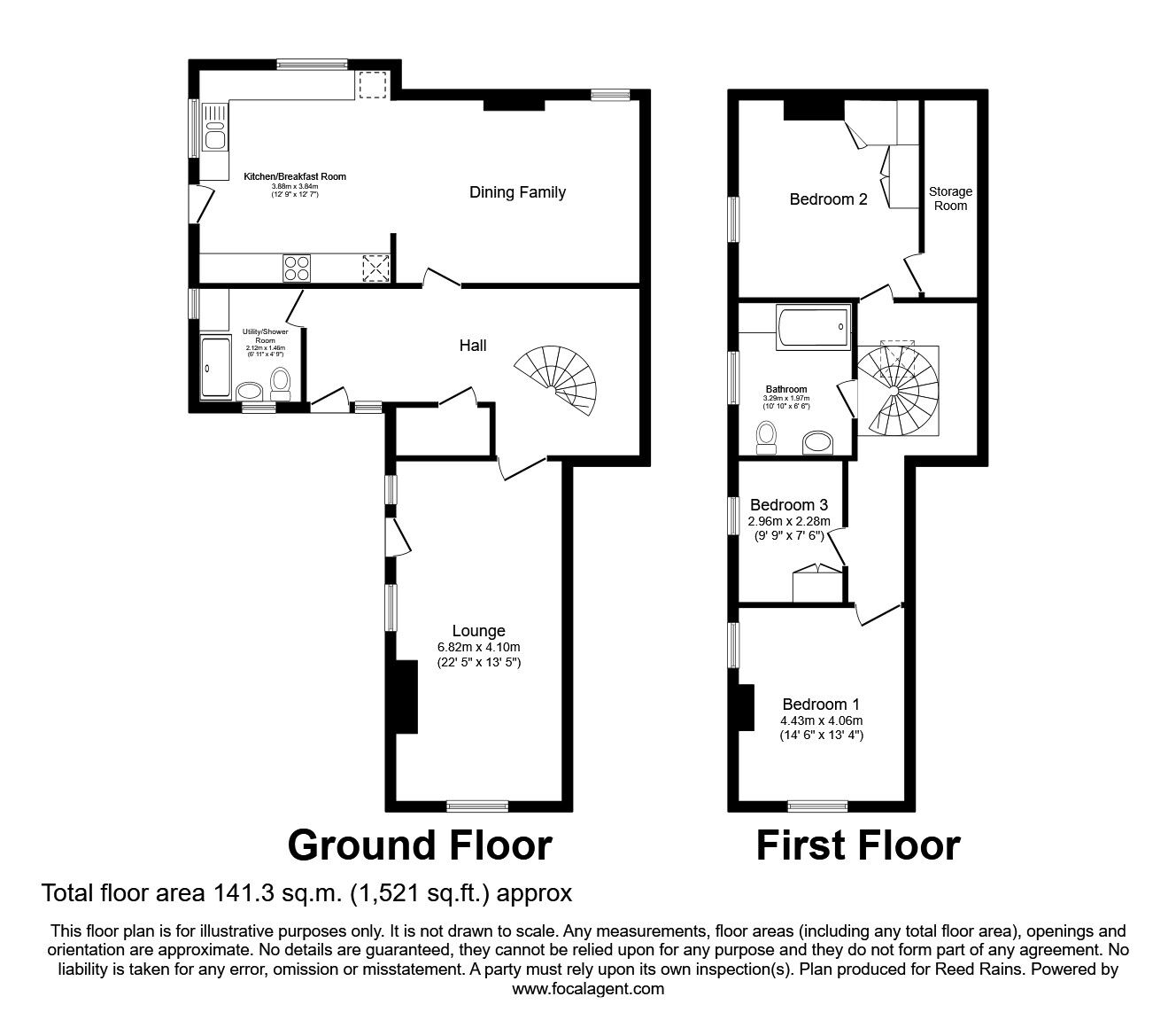 Floorplan of 3 bedroom Semi Detached Property for sale, The Moss, Marbury Road, Northwich, CW9