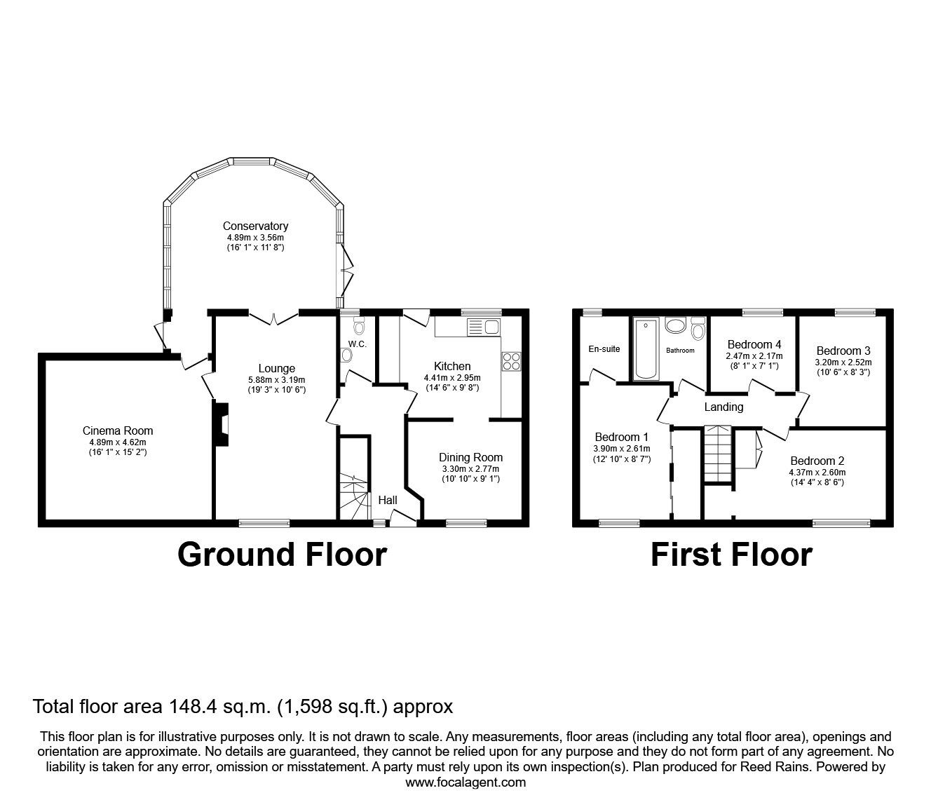 Floorplan of 4 bedroom Detached House for sale, Hartwell Grove, Winsford, Cheshire, CW7