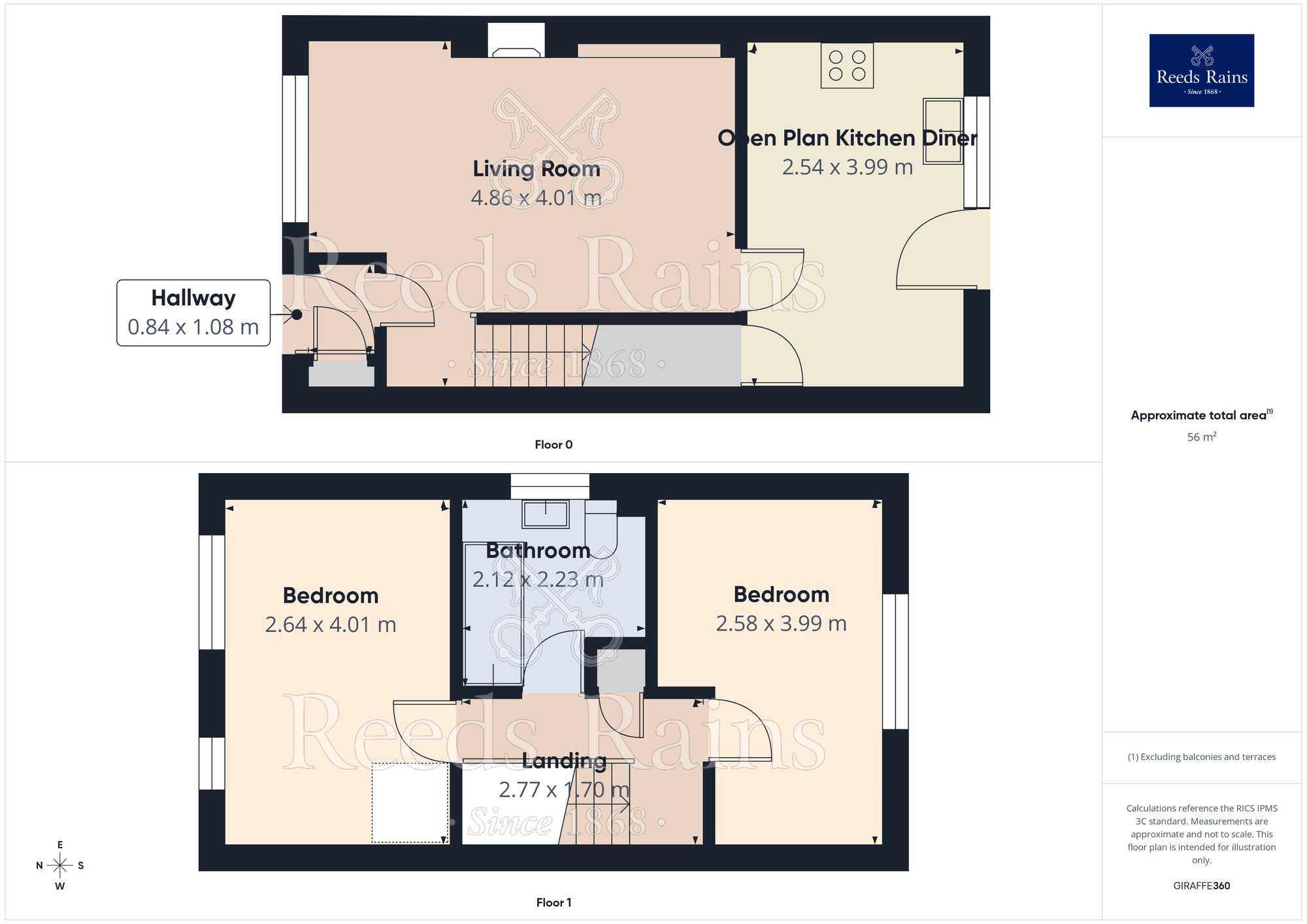 Floorplan of 2 bedroom End Terrace House for sale, Bowling Green Court, Northwich, Cheshire, CW8