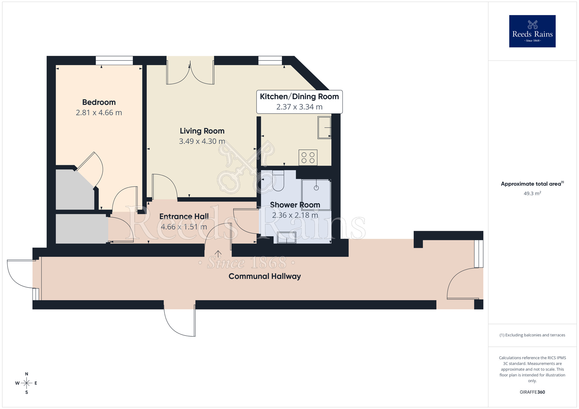 Floorplan of 1 bedroom Flat for sale, Chester Way, Northwich, Cheshire, CW9