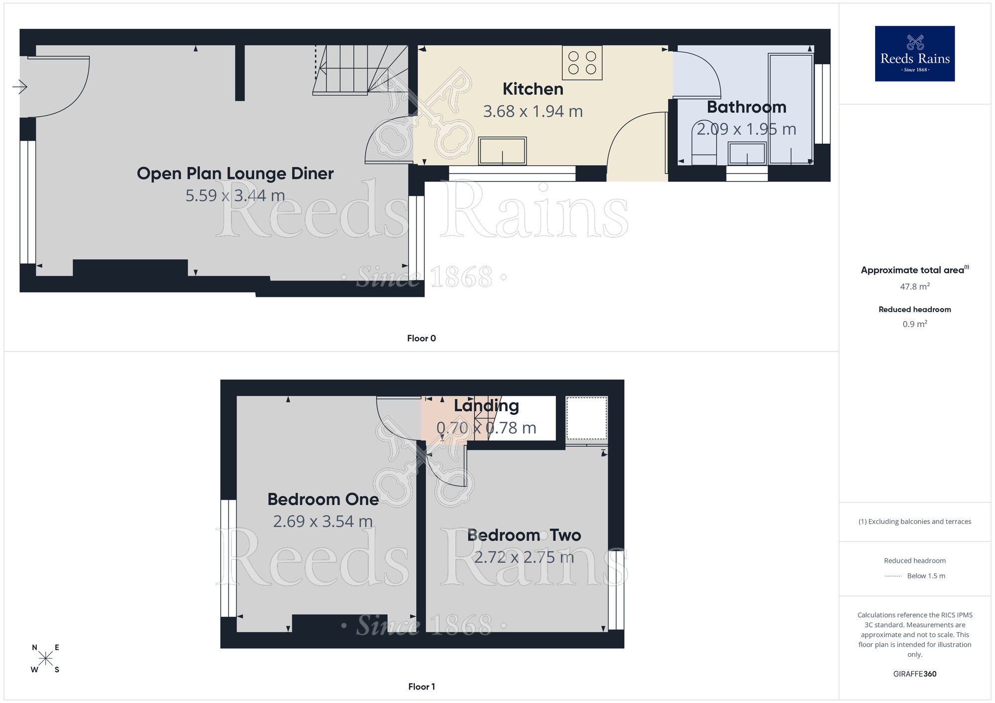 Floorplan of 2 bedroom End Terrace Property for sale, Priory Street, Northwich, Cheshire, CW9
