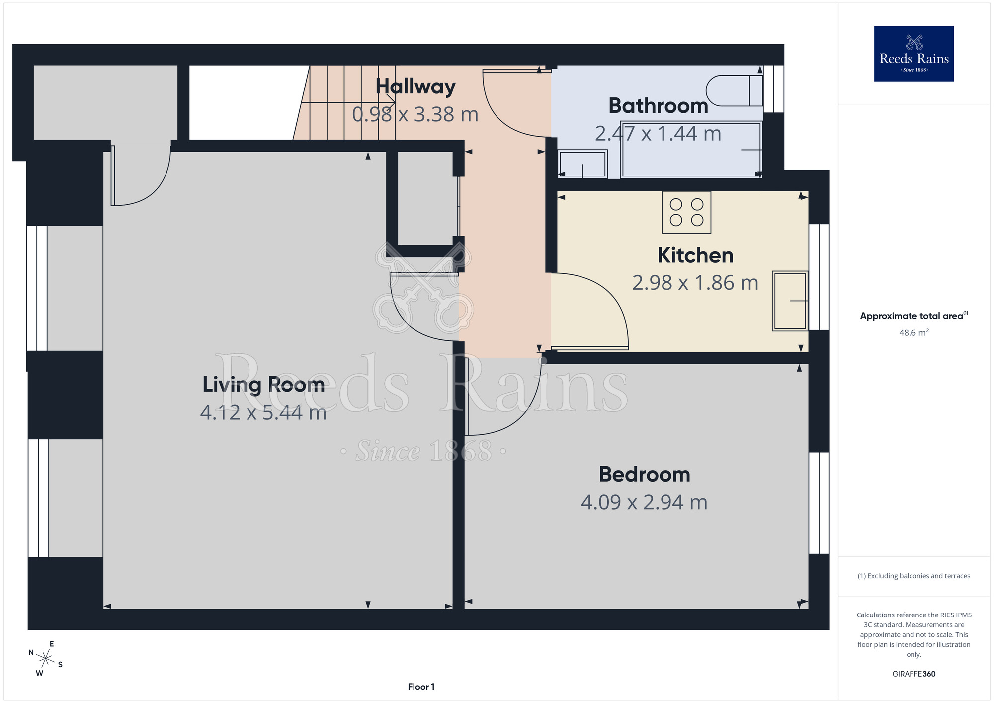 Floorplan of 1 bedroom Flat to rent, Harbutts Court, Middlewich, Cheshire, CW10
