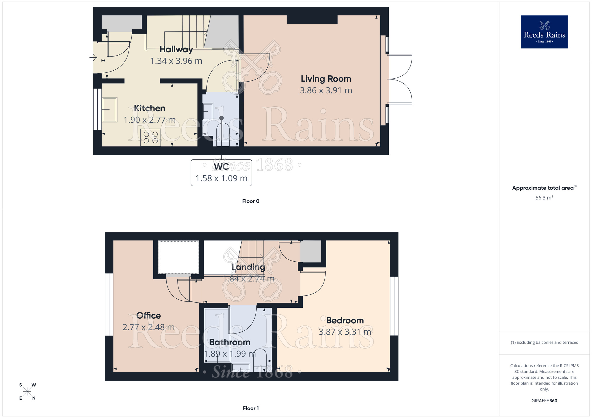 Floorplan of 2 bedroom End Terrace House for sale, Todd Row, Hartford, Cheshire, CW8