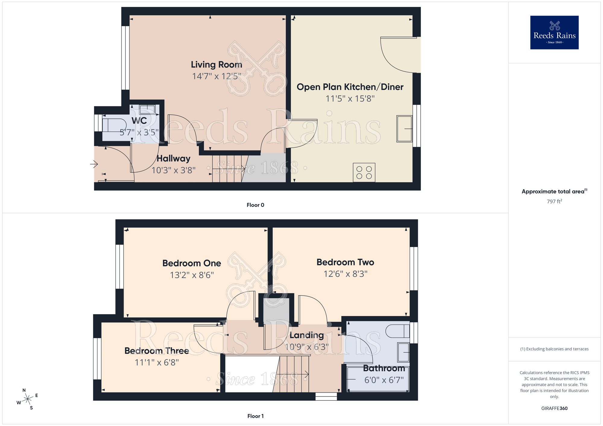 Floorplan of 3 bedroom End Terrace House for sale, Harewood Close, Northwich, Cheshire, CW9
