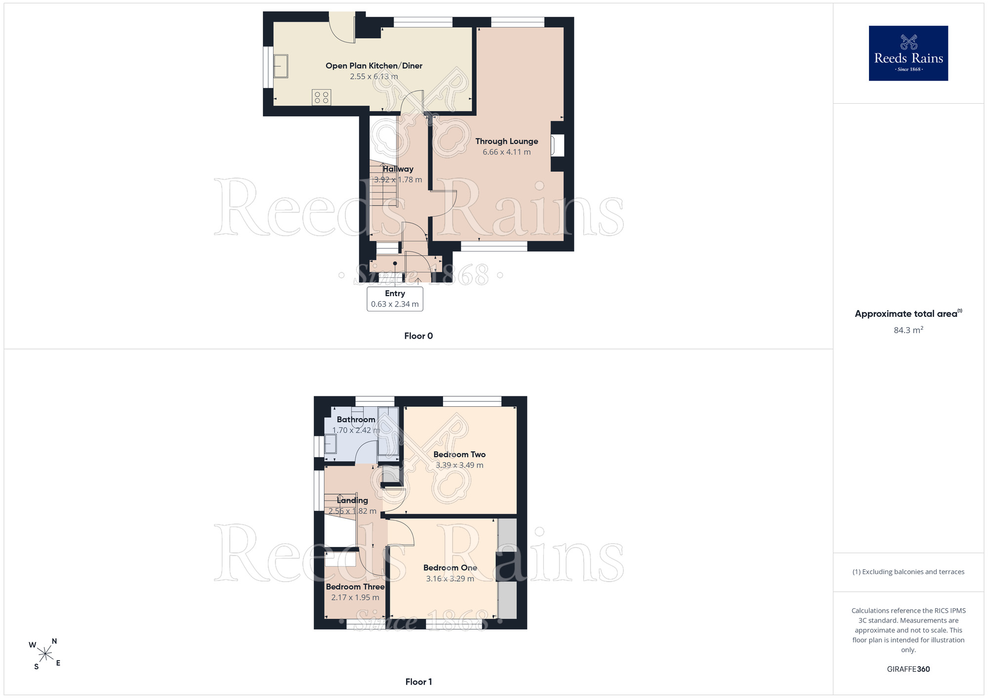 Floorplan of 3 bedroom Semi Detached House for sale, Green Lane, Wincham, Cheshire, CW9