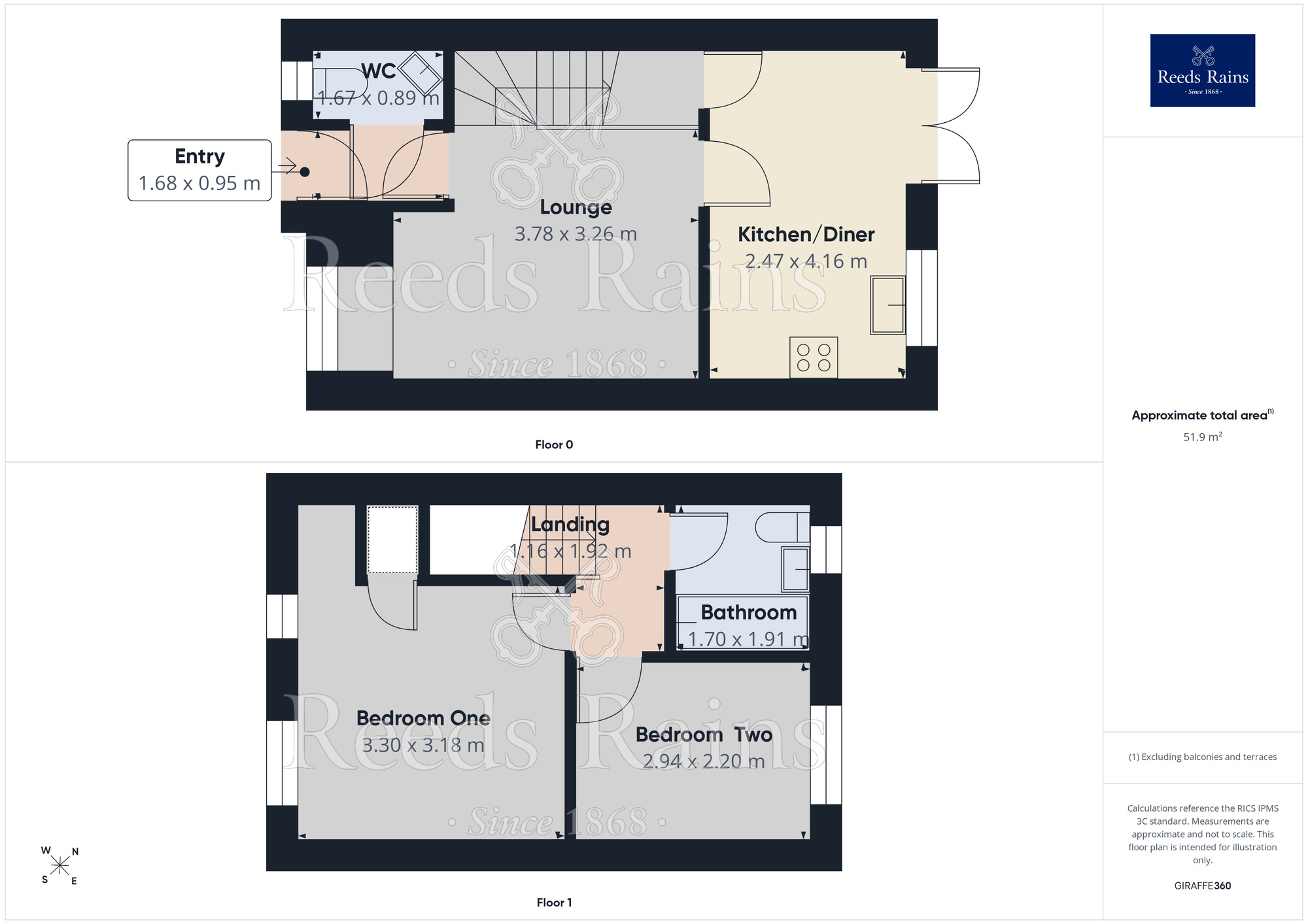 Floorplan of 2 bedroom Mid Terrace House for sale, Old School Close, Barnton, Cheshire, CW8