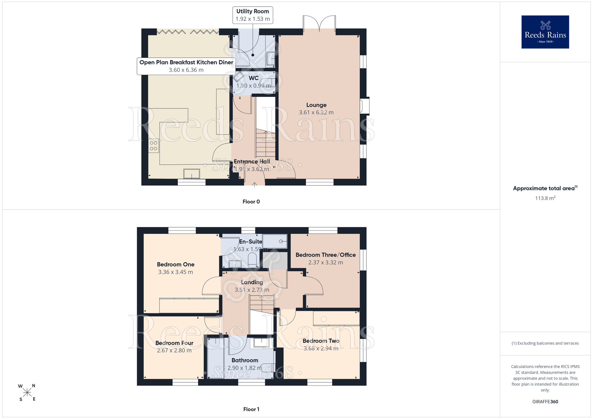 Floorplan of 4 bedroom Detached House for sale, Walker Road, Northwich, Cheshire, CW8