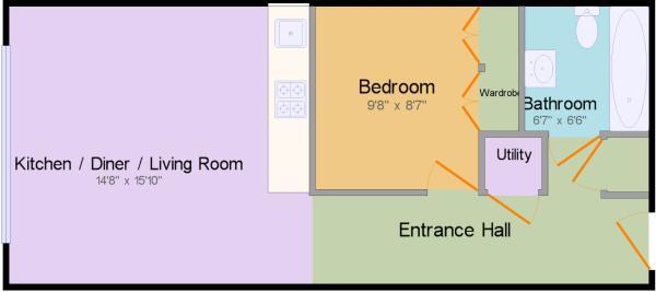 Floorplan of 1 bedroom  Flat to rent, Huntingdon Street, Nottingham, NG1
