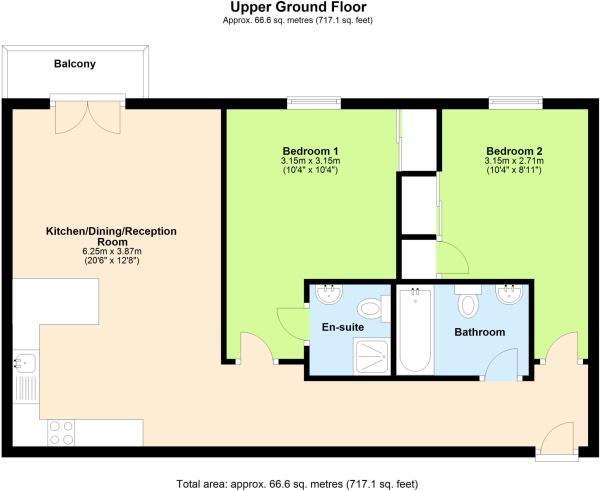 Floorplan of 2 bedroom Flat to rent, Derby Road, Nottingham, NG7