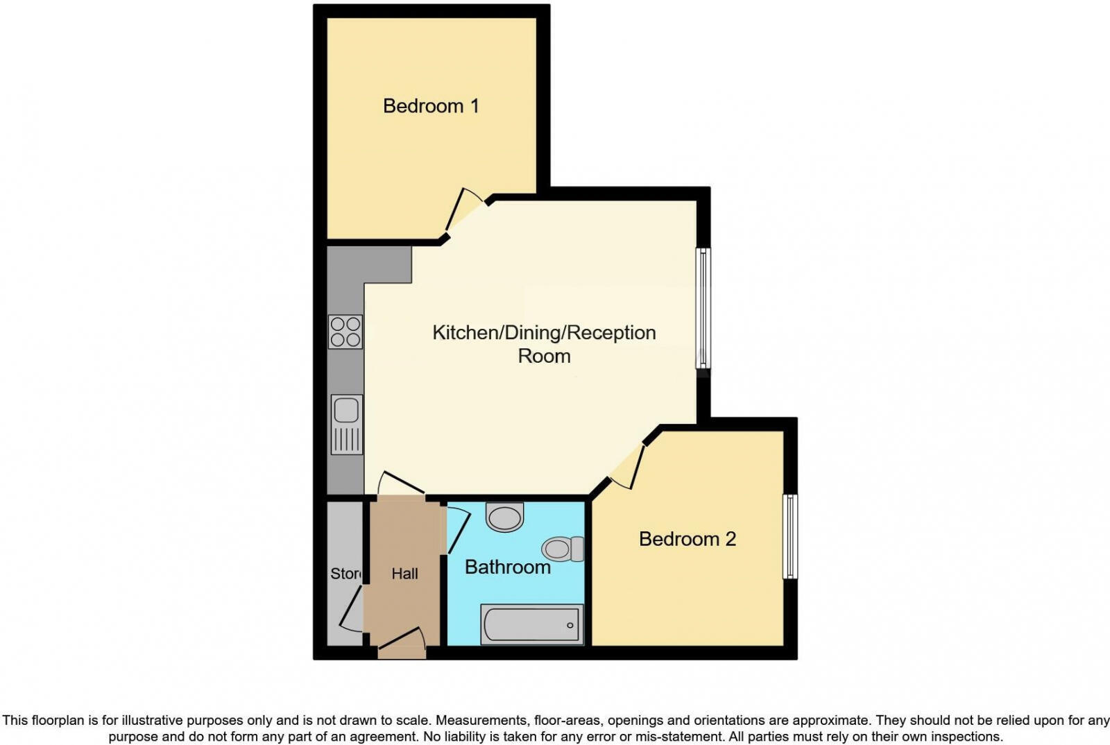 Floorplan of 2 bedroom  Flat for sale, Player Street, Nottingham, Nottinghamshire, NG7