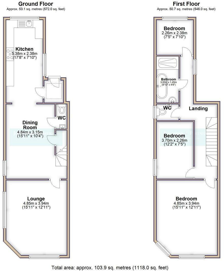 Floorplan of 3 bedroom Semi Detached House for sale, Kenrick Road, Nottingham, Nottinghamshire, NG3