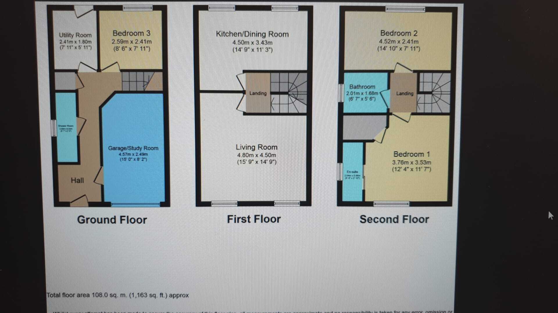 Floorplan of 3 bedroom Semi Detached House for sale, Eccles Way, Nottingham, Nottinghamshire, NG3