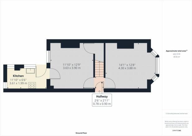 Floorplan of 3 bedroom Mid Terrace House to rent, Foxhall Road, Nottingham, Nottinghamshire, NG7