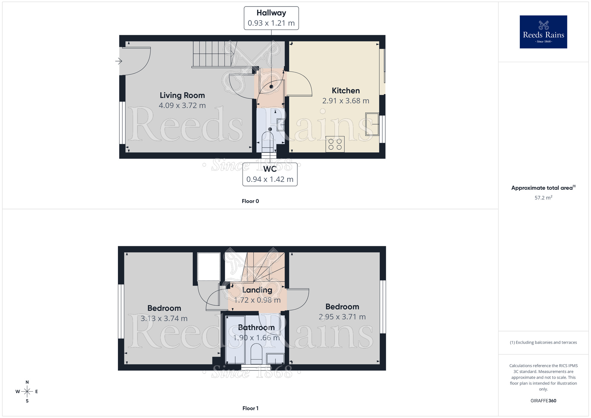 Floorplan of 2 bedroom End Terrace House to rent, Hadrian Way, Middlewich, Cheshire, CW10