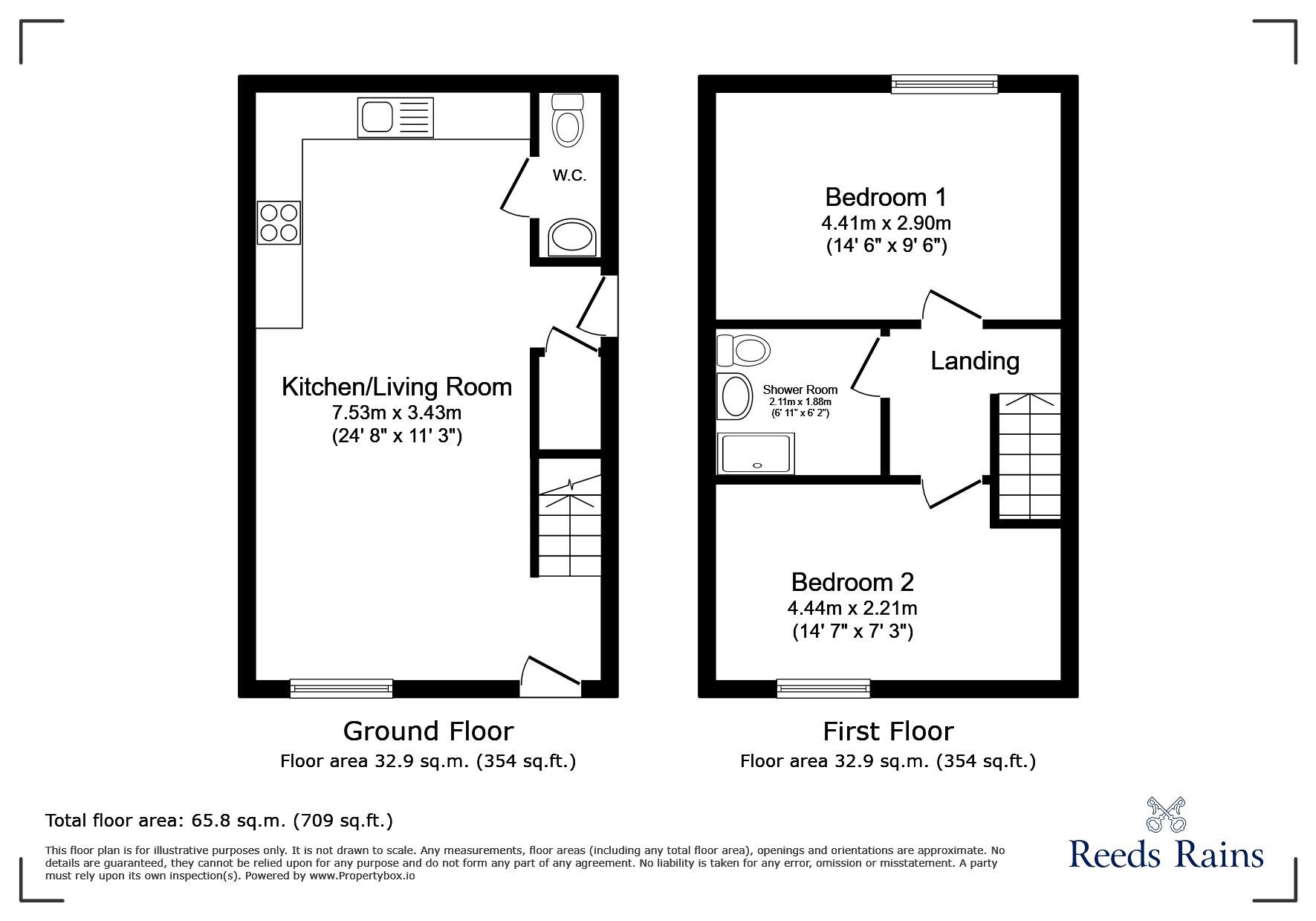 Floorplan of 2 bedroom End Terrace House to rent, Bakery Court, London Road, Cheshire, CW4