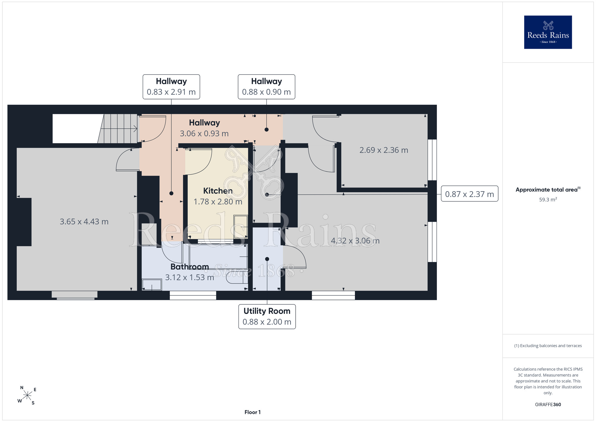 Floorplan of 2 bedroom Flat to rent, Bank Street, Ossett, West Yorkshire, WF5