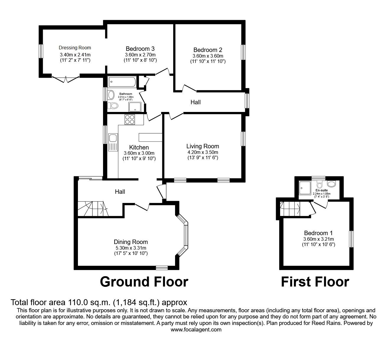 Floorplan of 3 bedroom Detached Bungalow for sale, Goring Park Avenue, Ossett, West Yorkshire, WF5