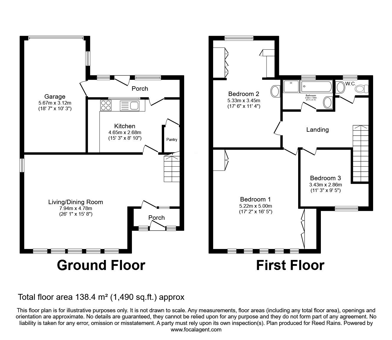Floorplan of 3 bedroom Detached House for sale, Briestfield Road, Briestfield, West Yorkshire, WF12