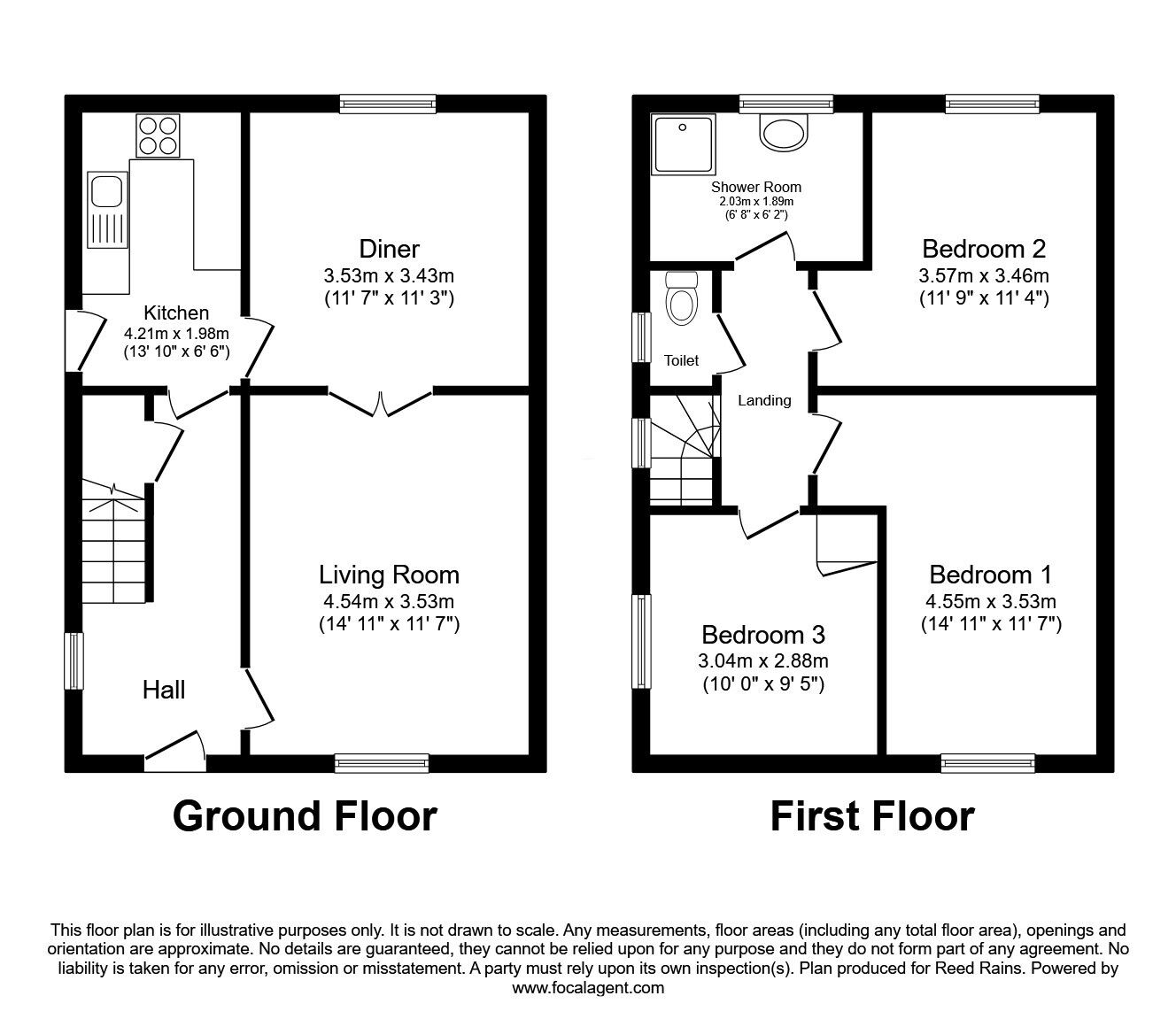 Floorplan of 3 bedroom Semi Detached House for sale, Sugar Lane, Dewsbury, West Yorkshire, WF12