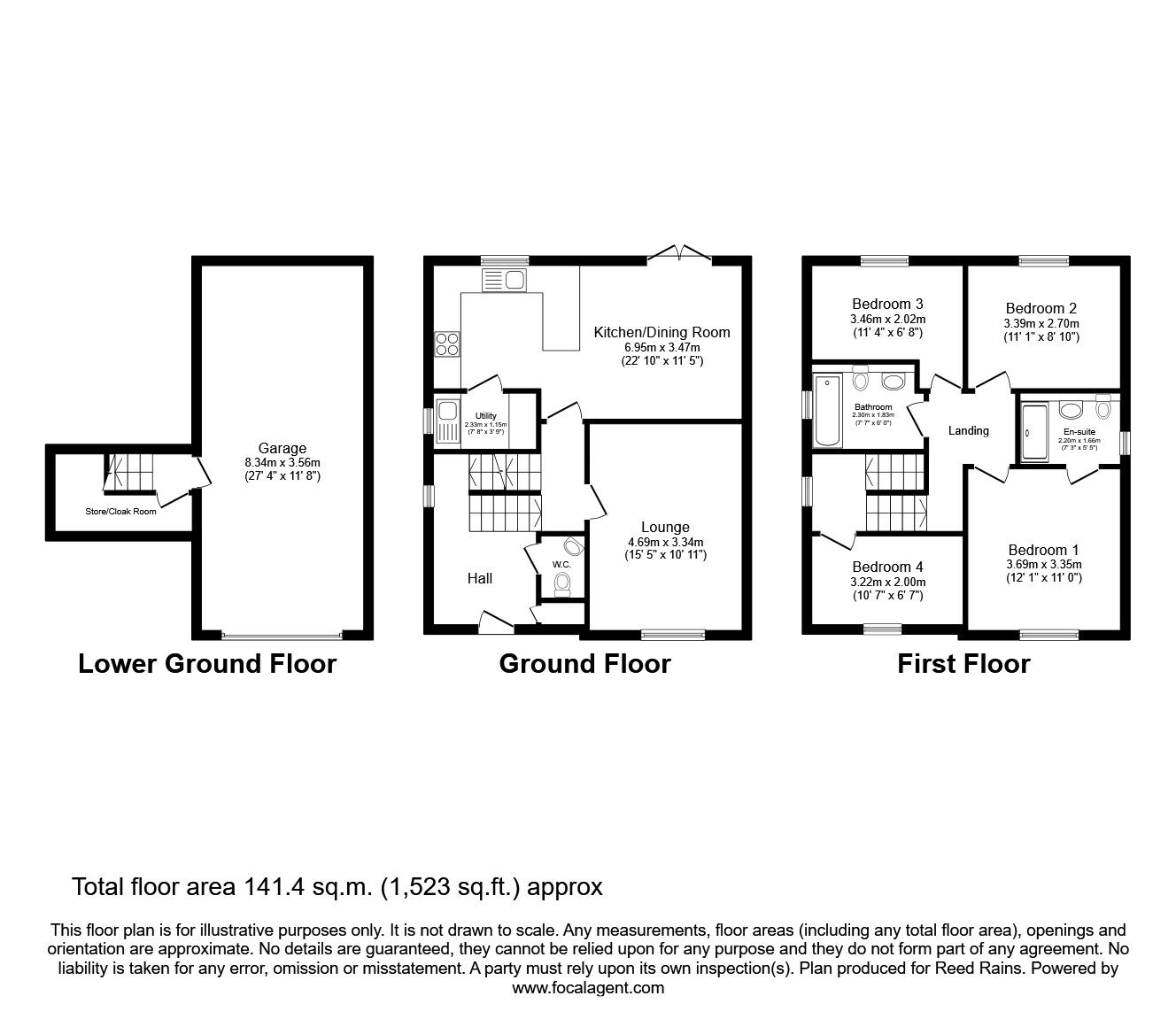 Floorplan of 4 bedroom Detached House for sale, Emley View, Ossett Lane, Earlesheaton. Dewsbury., WF12
