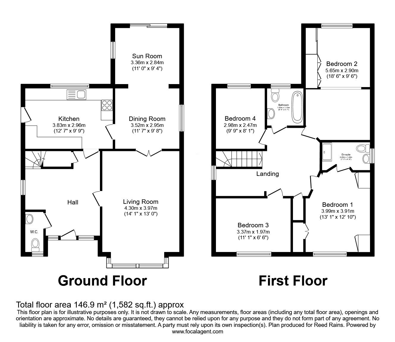 Floorplan of 4 bedroom Detached House for sale, Chestnut Close, Horbury, West Yorkshire, WF4