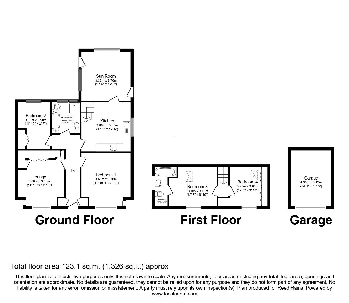 Floorplan of 4 bedroom Detached Bungalow for sale, Birchen Avenue, Ossett, West Yorkshire, WF5