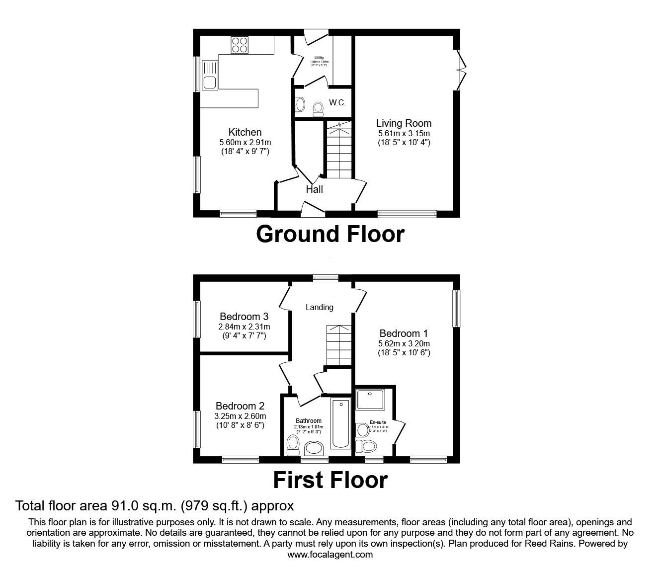 Floorplan of 3 bedroom Detached House for sale, Marsden Avenue, Ossett, West Yorkshire, WF5