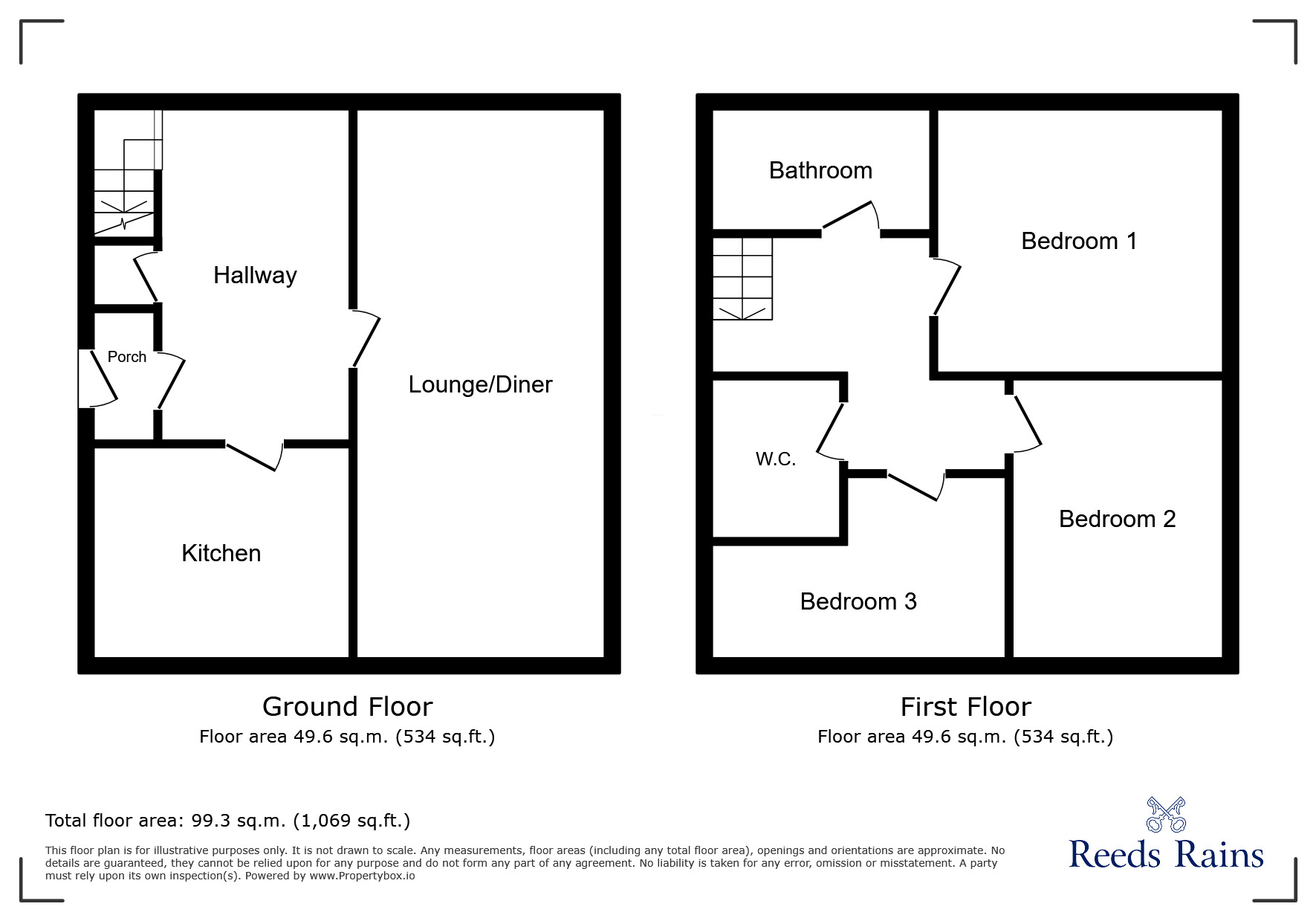 Floorplan of 3 bedroom Semi Detached House for sale, Kingsway Close, Ossett, West Yorkshire, WF5