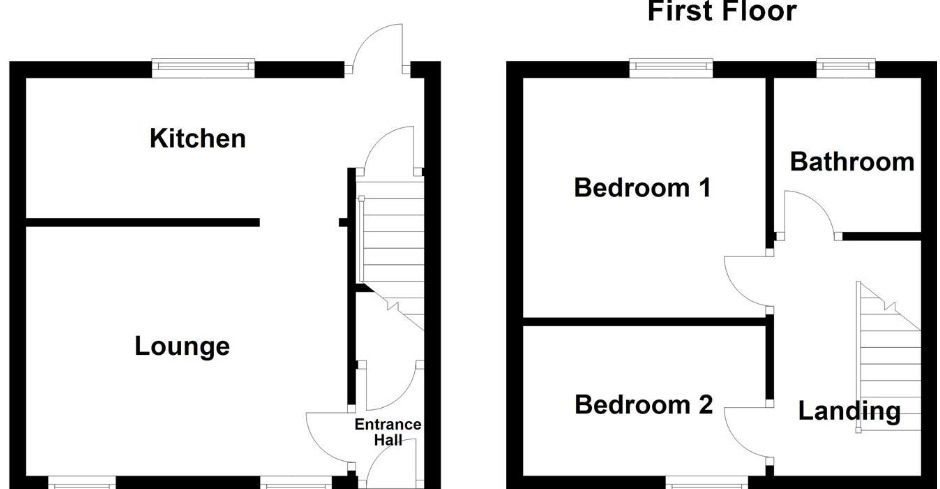 Floorplan of 2 bedroom Mid Terrace House for sale, Woodbine Street, Ossett, West Yorkshire, WF5